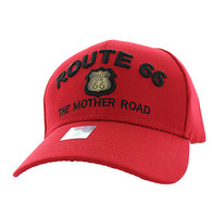 VM223 ROUTE 66 , METAL BADGE - RED