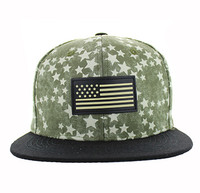SM737 USA Flag Snapback Cap (Olive & Black)
