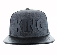SM611 King Snapback (Charcoal & Black)