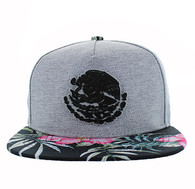 SM642 Mexico Snapback Cap (Grey & Flower)