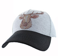 VM834 Deer Velcro Cap (White Grey & Black)
