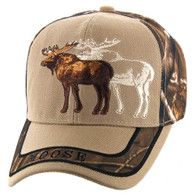 VM150 Hunting Moose Velcro Cap (Khaki & Hunting Camo)