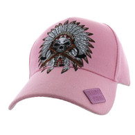 VM699 Native Pride Indian Chief Velcro Cap (Solid Light Pink)