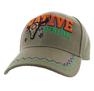 VM109 Native Pride Skull Velcro Cap (Solid Khaki)