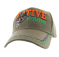 VM109 Native Pride Wolf Velcro Cap (Solid Khaki)