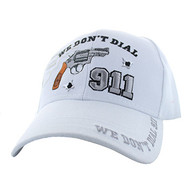 VM043 We Don't Dial 911 Velcro Cap (Solid White)
