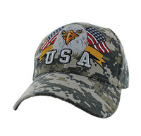 VM449 American USA Eagle Velcro Cap (Solid Digital Camo)