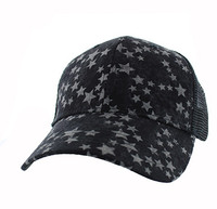 VP006 Blank Plain Mesh Trucker Baseball Cap Hat (Black & Black)