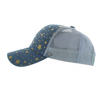 VP804 Blank Plain Mesh Trucker Baseball Cap Hat (Sky Blue & White)