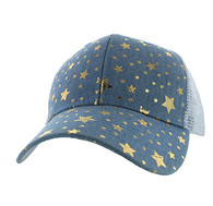 VP804 Blank Plain Mesh Trucker Baseball Cap Hat (Sky Blue & White)