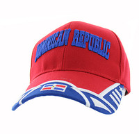 VM421 Dominican Republic Country Velcro Cap (Red & Royal Blue)