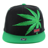 SM818 Marijuana Snapback Cap (Black & Kelly Green)