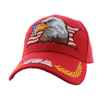 VM140 American USA Eagle Velcro Cap (Solid Red)