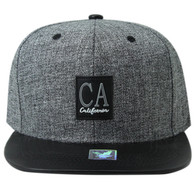 SM859 California Cotton Snapback Cap Hat (Charcoal & Black)