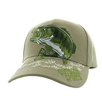 VM207 Big Bass Outdoor Sports  Velcro Cap (Solid Khaki)
