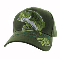 VM207 Big Bass Outdoor Sports  Velcro Cap (Solid Olive)