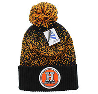 WB182 Houston Pom Pom Beanie (Black & Orange)
