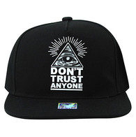 SM914 Don't Trust Anyone Snapback Cap Hat (Black & Black)