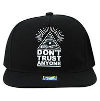 SM914 Don't Trust Anyone Snapback Cap Hat (Black & Black)