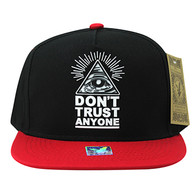 SM914 Don't Trust Anyone Snapback Cap Hat (Black & Red)