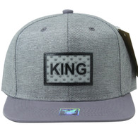 SM814 King Cotton Snapback Cap Hat (Grey & Grey)