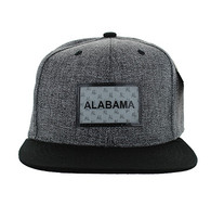 SM814 Alabama Cotton Snapback Cap Hat (Charcoal & Black)