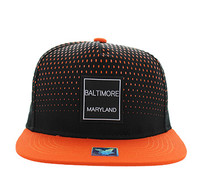 SM852 Baltimore City Snapback (Black & Orange)