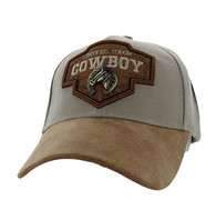 VM644 Cowboy Cotton Velcro Cap (Khaki & Brown)