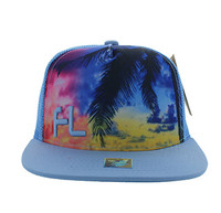 SM853 Florida Mesh Snapback Cap Hat (Solid Sky Blue)