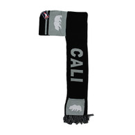 WS030 Cali Bear Hoodie Scarf (Black & Light Grey)