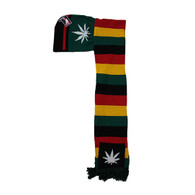 WS030 Marijuana Hoodie Scarf (Rainbow & Kelly Green)