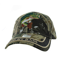 VM008 Kiss My Bass Velcro Cap (Solid Hunting Camo)