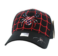 VM019 Adult Spider Cotton Velcro Cap (Black & Black)