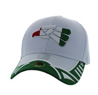 VM421 Mexico Eagle Baseball Velcro Cap (White & Kelly Green)