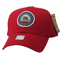 VM899 Cali Bear Cotton Velcro Cap (Red & Red)