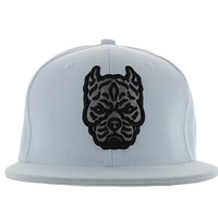 SM569 Pitbull Snapback Cap (Solid White)