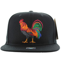 SM035 Cock Snapback Cap (Solid Black)