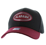 VM815 Alabama Cotton Baseball Cap Hat  (Black & Burgundy)