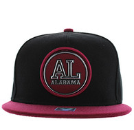 SM984 Alabama State Snapback Cap (Black & Burgundy)