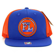 SM062 Florida Snapback Trucker Mesh Cap (Royal & Orange)