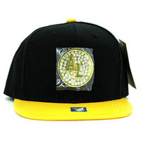 SM889 Alabama Snapback Cap (Black & Gold)