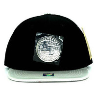 SM889 Alabama Snapback Cap (Black & Silver)