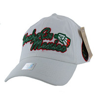 BM023 Hecho En Mexico Cotton Baseball Cap Hat (Solid White)