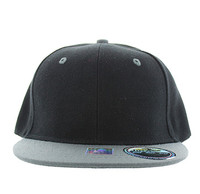 SP021 Kids Two Tone Snapback Cap (Black & Grey)