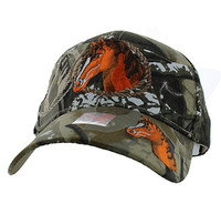 VM158 Horse & Rope Velcro Cap (Solid Hunting Camo)