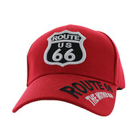 VM564 Route 66 Velcro Cap (Solid Red)