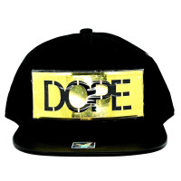 SM057 DOPE Snapback (Black & Black) - Golden Metal