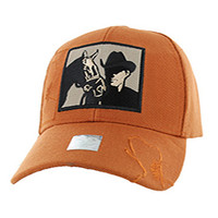 VM193 Malboro Cowboy Velcro Cap (Solid Texas Orange)