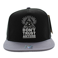 SM914 Don't Trust Anyone Snapback Cap Hat (Black & Grey)