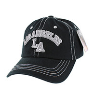BM001  Los Angeles Washed Cotton Cap (Solid Black)